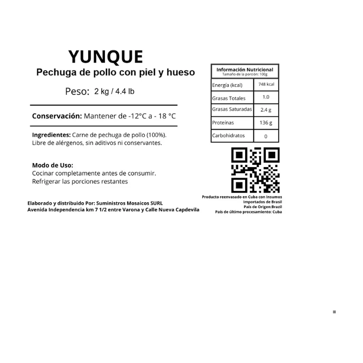 Pechuga de pollo con piel y hueso Yunque (2 X 2 kg / 4.4 lb) - Miniatura 3