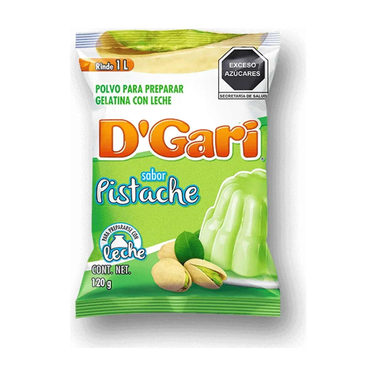 Gelatina de sabor pistache D'Gari (120 g / 4.23 oz)
