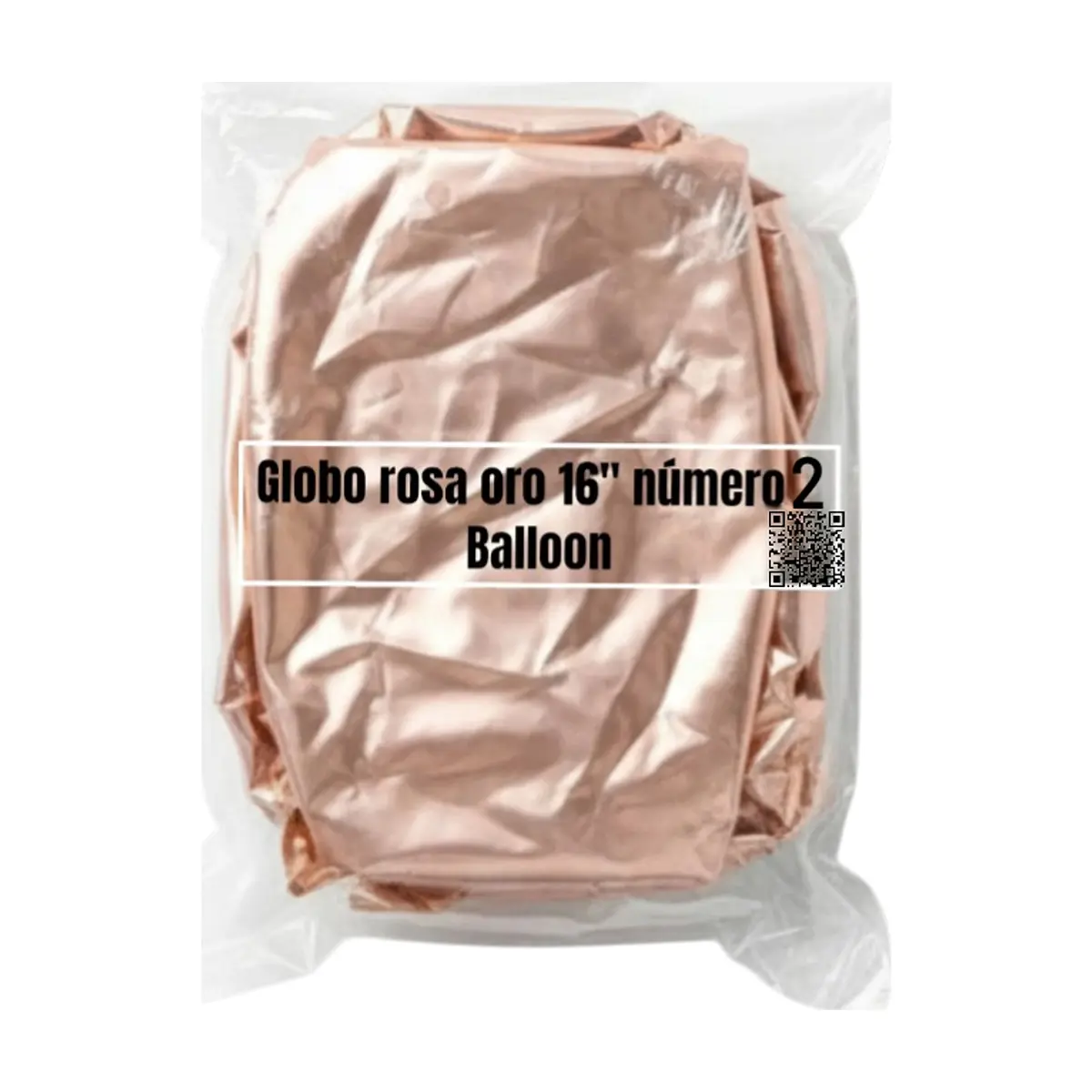 Globo rosa oro Número 2 Ballon (16 pulgadas) - Thumbnail 2