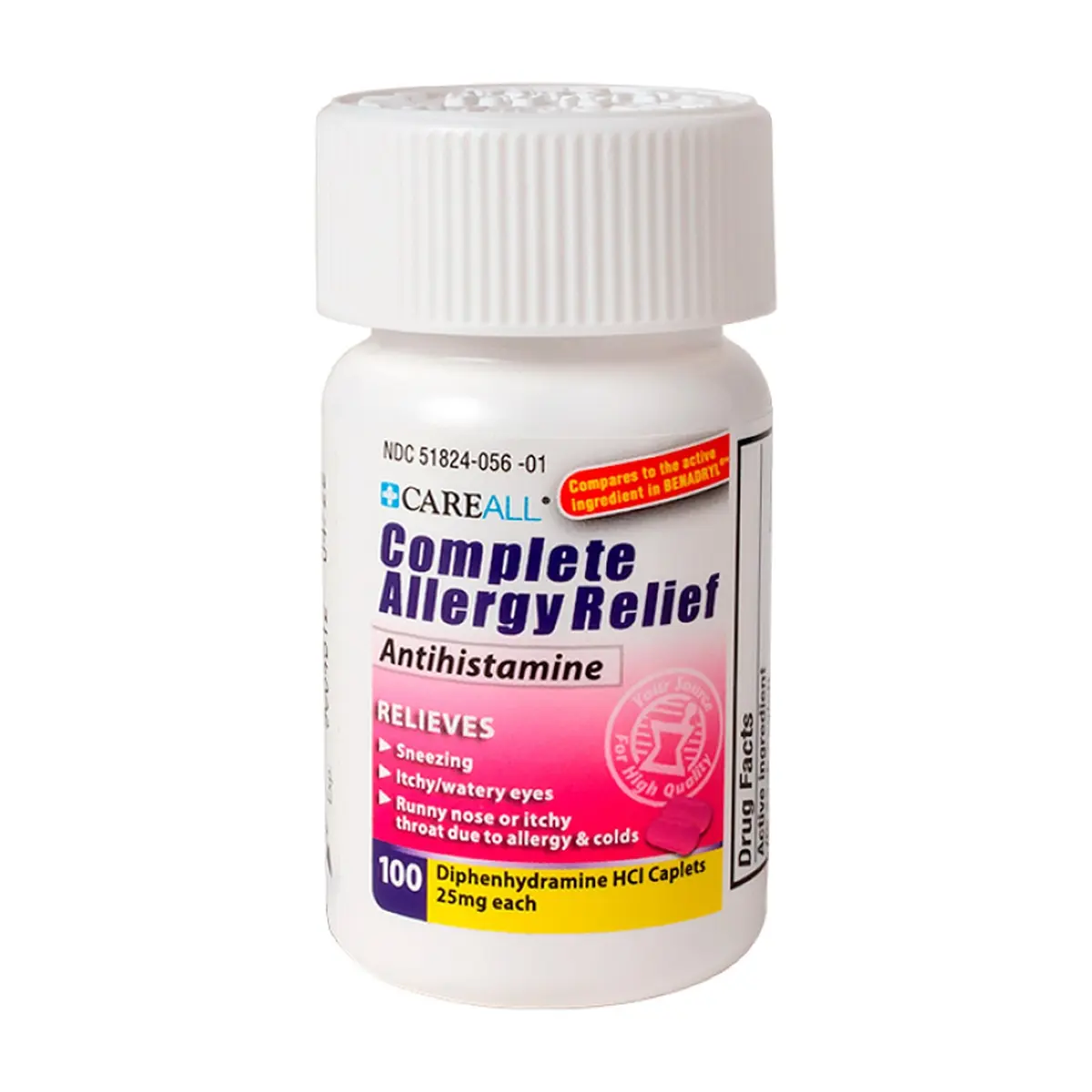 Difenhidramina 25 mg CareAll (100 tabletas)
