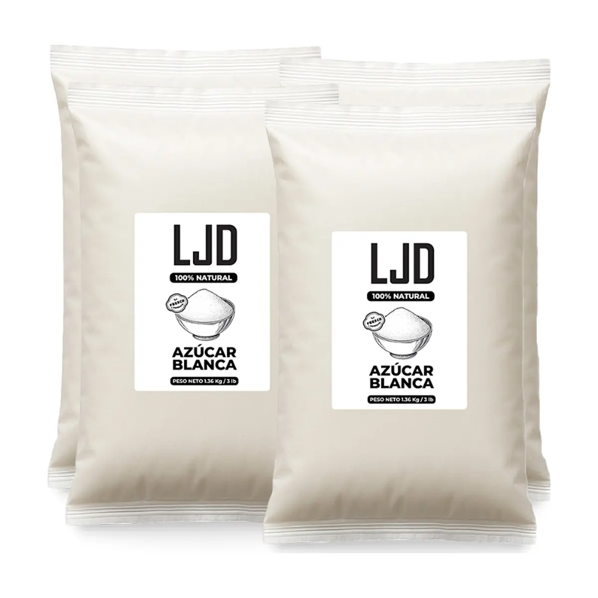 Azúcar blanca LJD (4 x 1.36 kg / 3 lb)