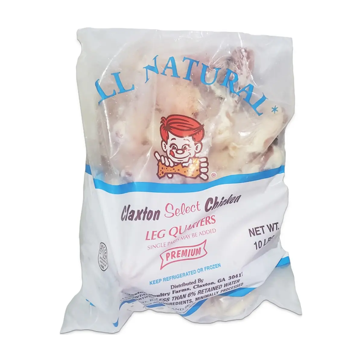 Cuartos traseros de pollo Claxton Select Chicken (4.54 kg / 10 lb)
