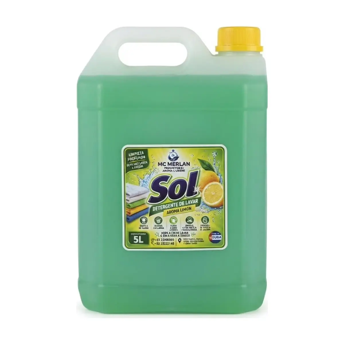 Detergente líquido de lavar con aroma a limón MC Merlan (5 L)