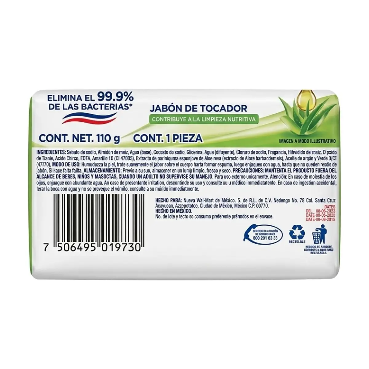 Jabón de tocador con aloe vera y aceite de argán Equate (110 g / 3.88 oz) - Thumbnail 2