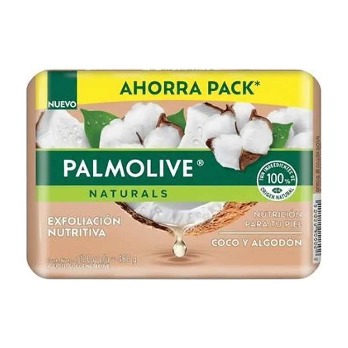 Jabón de Tocador Naturals Coco y Algodón (4x120 gr) PALMOLIVE