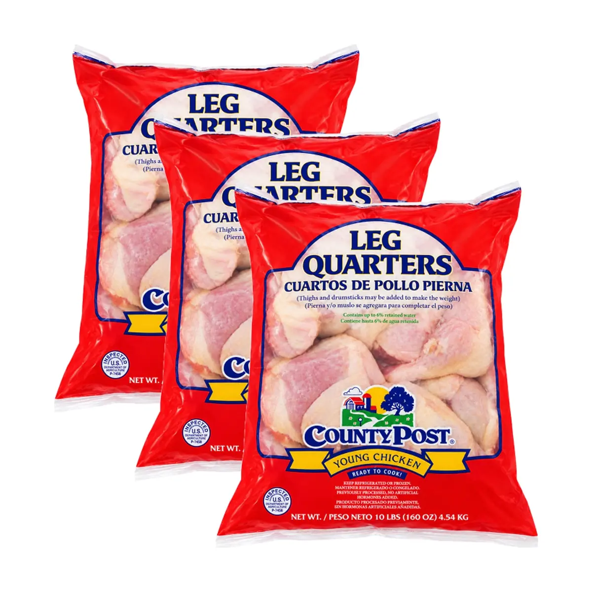 Cuartos traseros de pollo County Post (3 x 4.54 kg / 10 lb) - Imagen 1