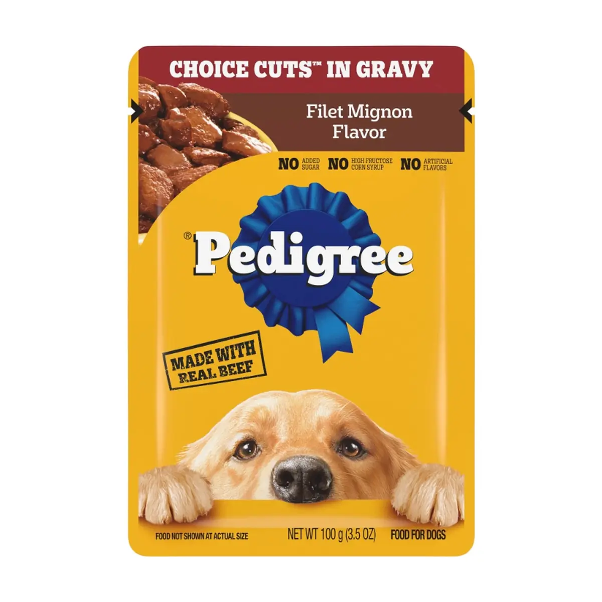 Alimento para perros cortes selectos en salsa sabor filet mignon Pedigree (100 g / 3.5 oz)