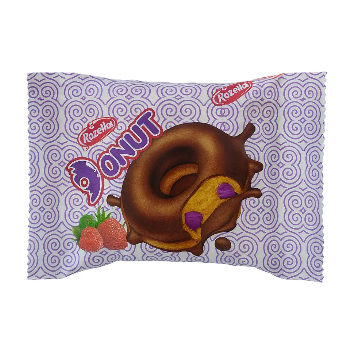 Pastel de donut cubierto de chocolate con crema con sabor a frutos rojos Rozella (30 g / 1.05 oz)
