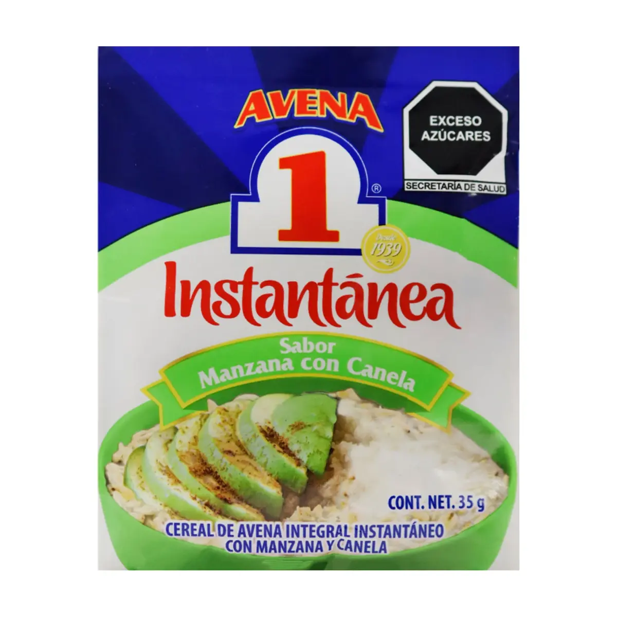 Cereal de avena integral instantáneo con manzana y canela Avena 1 (35 g / 1.23 oz) - Thumbnail 3