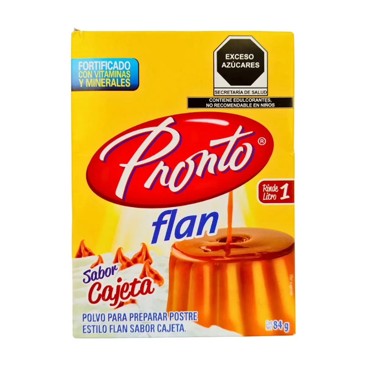 Polvo para preparar postres estilo flan con sabor cajeta Pronto (84 g / 2.96 oz)