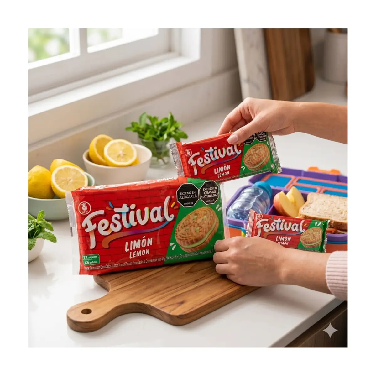 Galletas rellenas con crema sabor limón Festival Noel (600 g / 1.32 lb) - Thumbnail 5