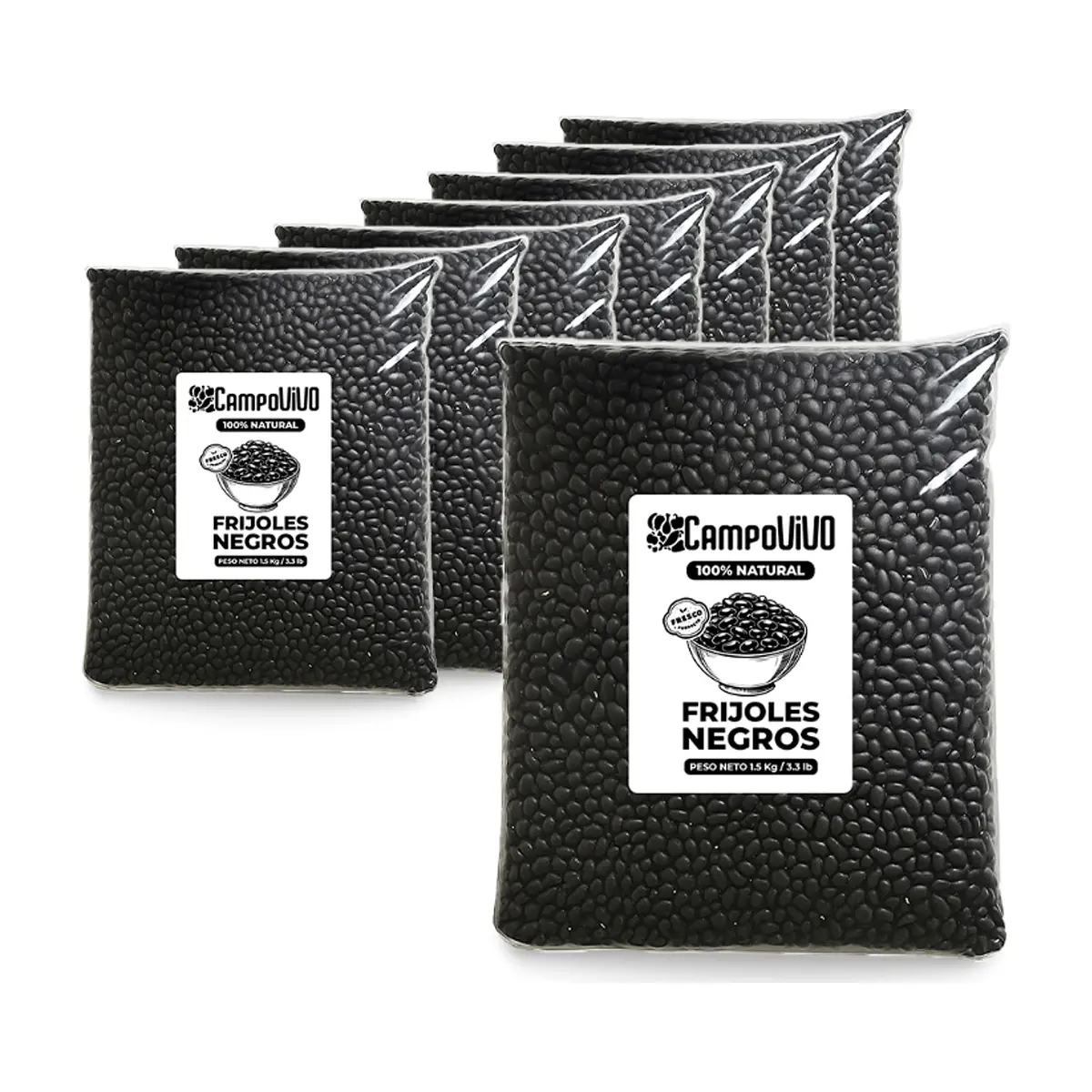 Frijoles negros Campo Vivo (8 x 1.5 kg / 3.3 lb)
