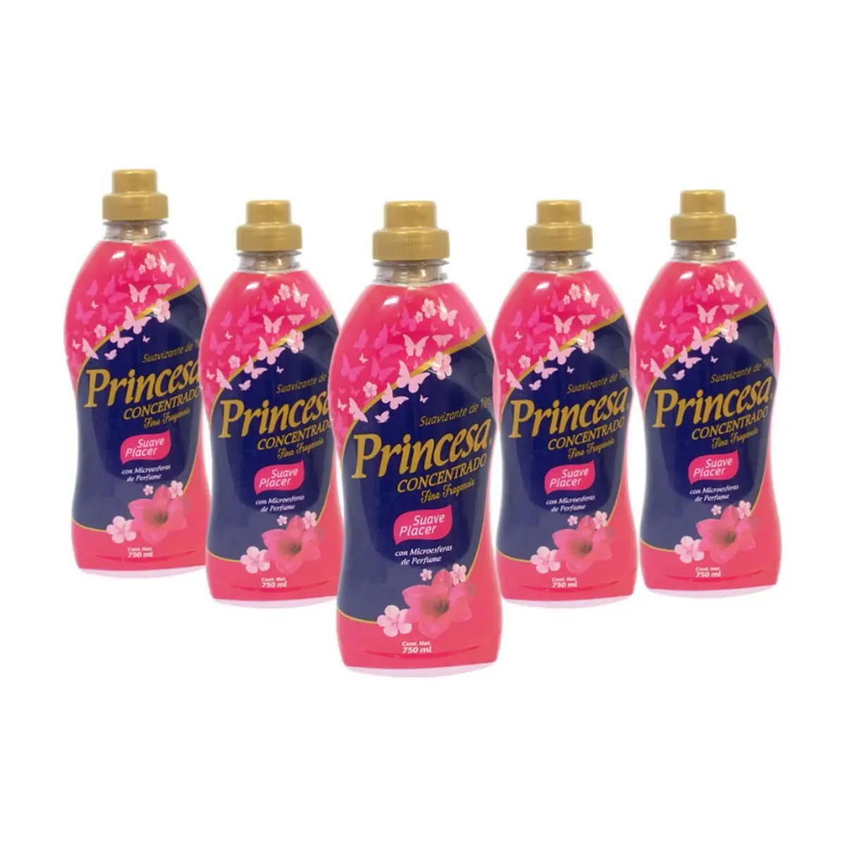 Suavizante de telas suave placer Princesa (5 x 750 ml)