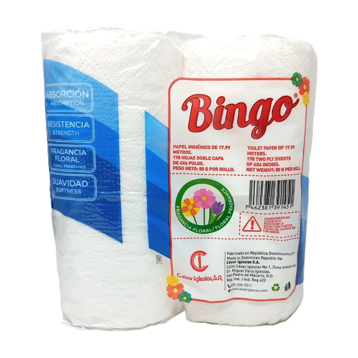 Papel higienico doble hoja perfumado Bingo (4 U) - Thumbnail 2