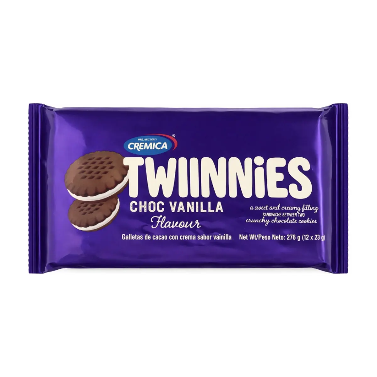 Galletas de chocolate con crema sabor a vainilla Mrs Bector's Cremica Twinnies (276 g / 9.7 oz) - Imagen 1