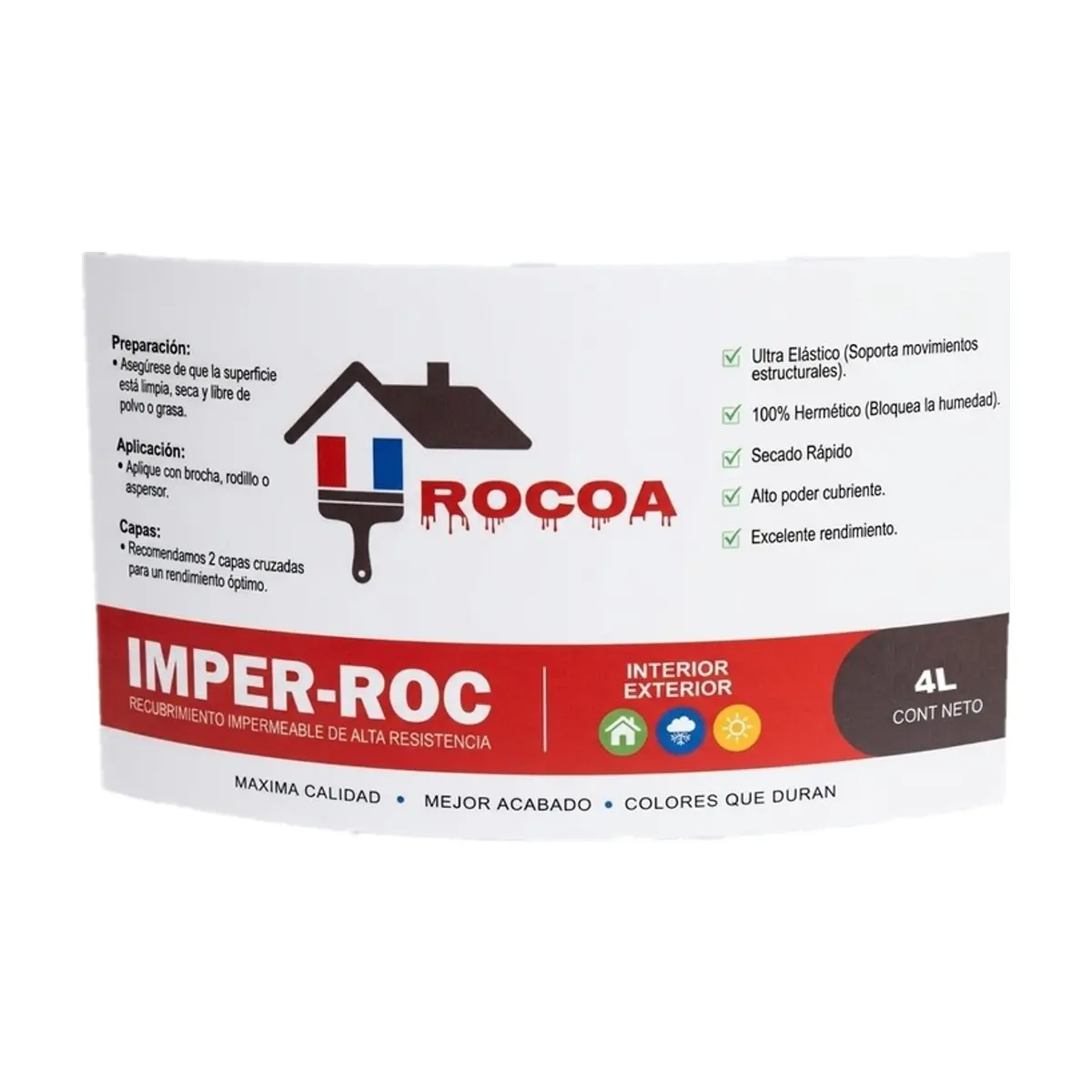 Impermeabilizante color rojo ROCOA IMPER-ROC (4 L) - Thumbnail 2
