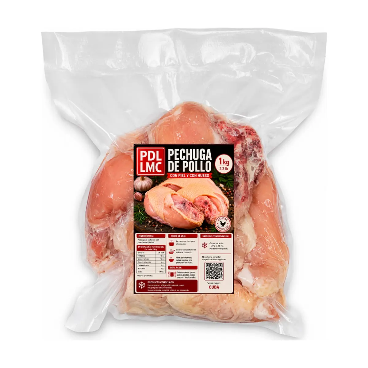 Pechuga de pollo con piel y con hueso PDL LMC (1 kg / 2.2 lb) - Thumbnail 2