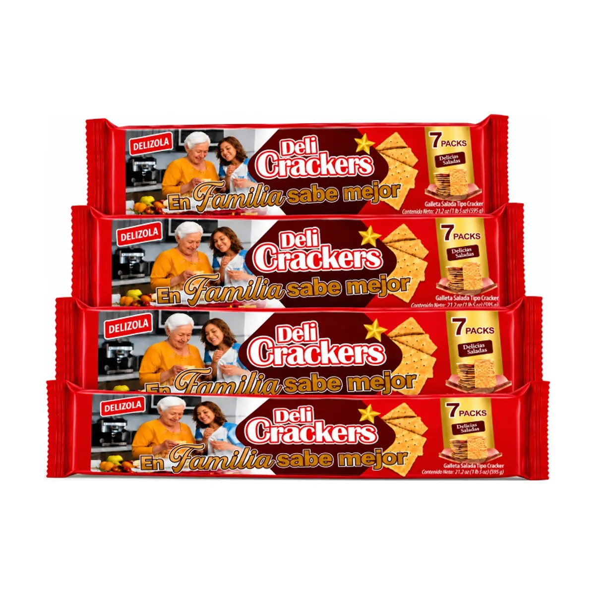 Galletas saladas tipo cracker Delizola (4 x 595 g / 1.3 lb) - Imagen 1