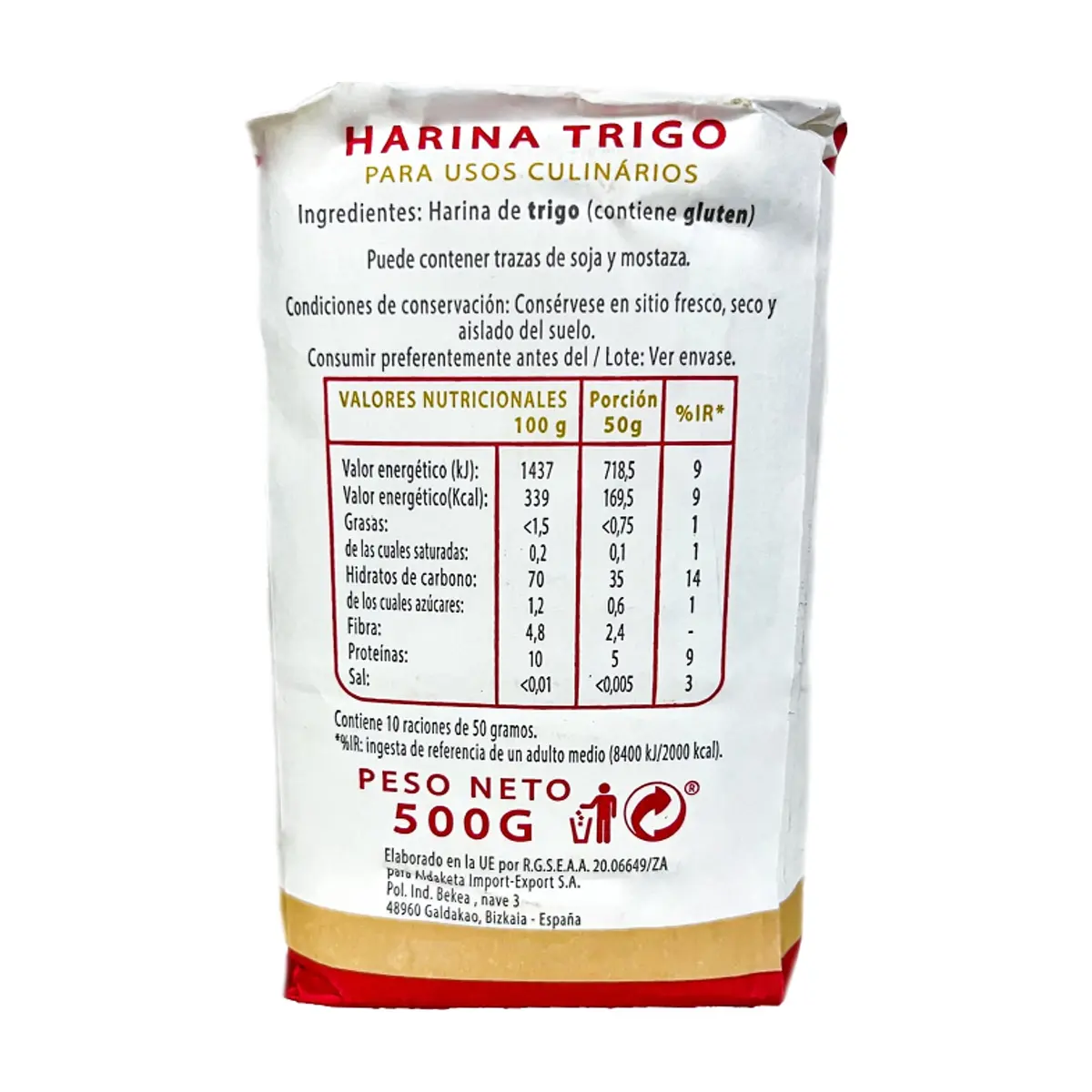 Harina de trigo Aldaketa (500 g / 1.10 lb) - Miniatura 2