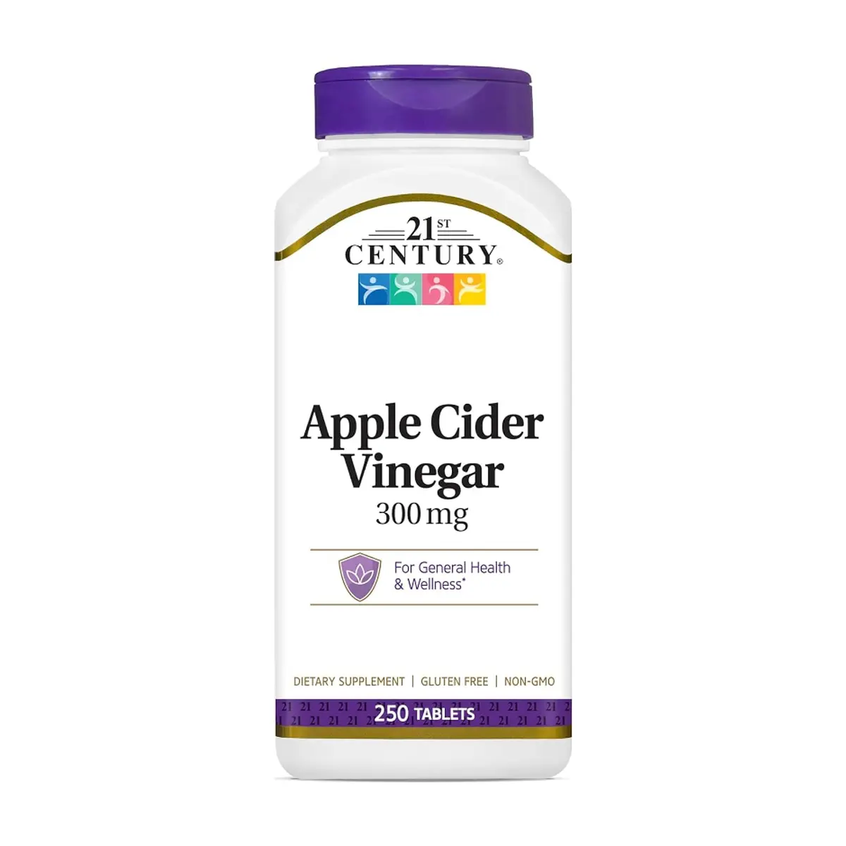 Suplemento dietético con vinagre de manzana 300 mg 21st Century (250 tabletas)