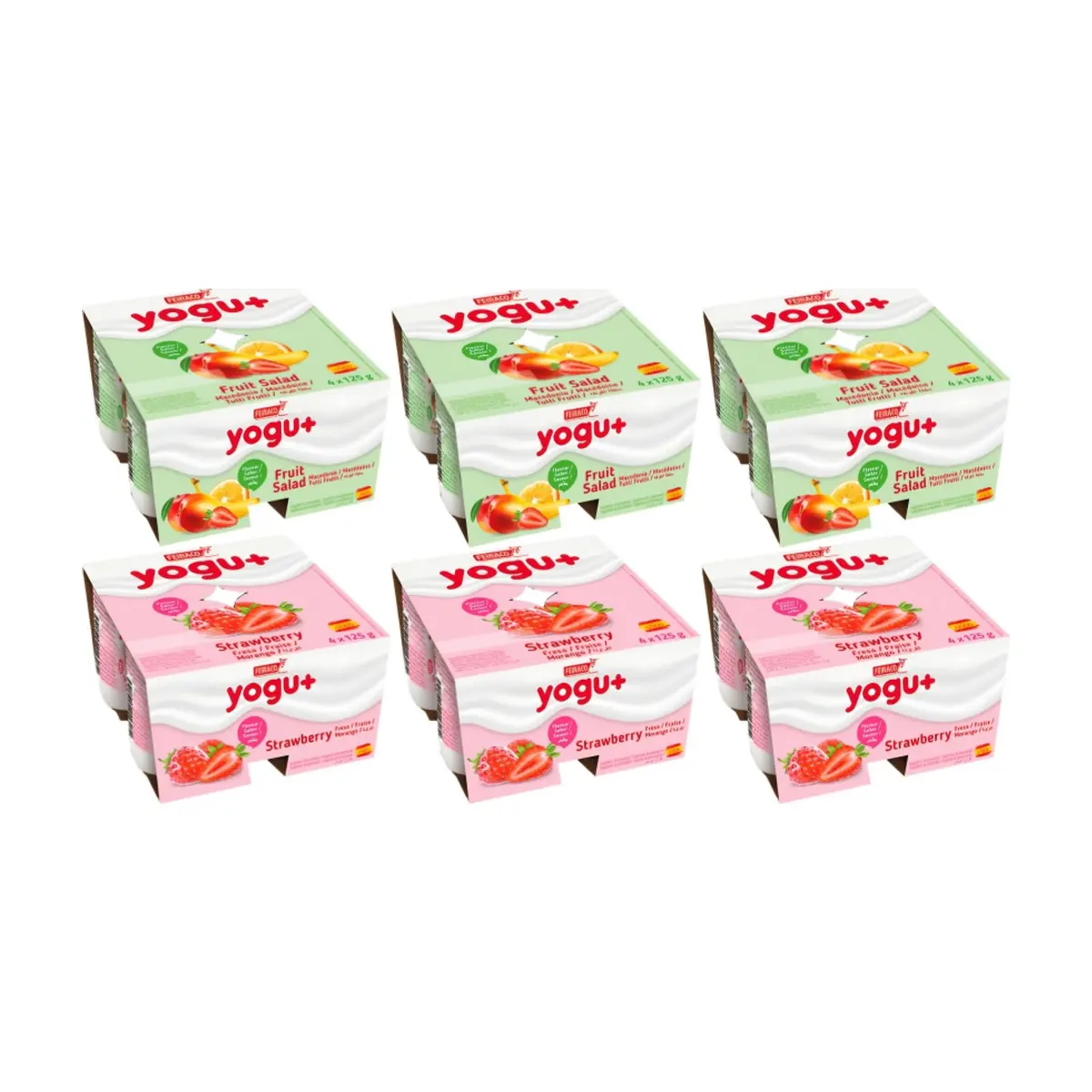 Supercombo: Yogur pasteurizado sabor a fresa + Yogur pasteurizado sabor a macedonia - Imagen 1