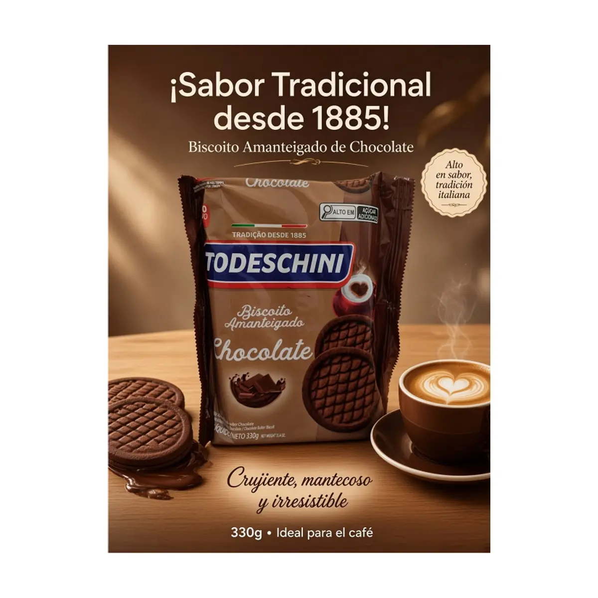 Galletas de mantequilla con sabor a chocolate Todeschini (12 x 330 g / 11.64 oz) - Thumbnail 3