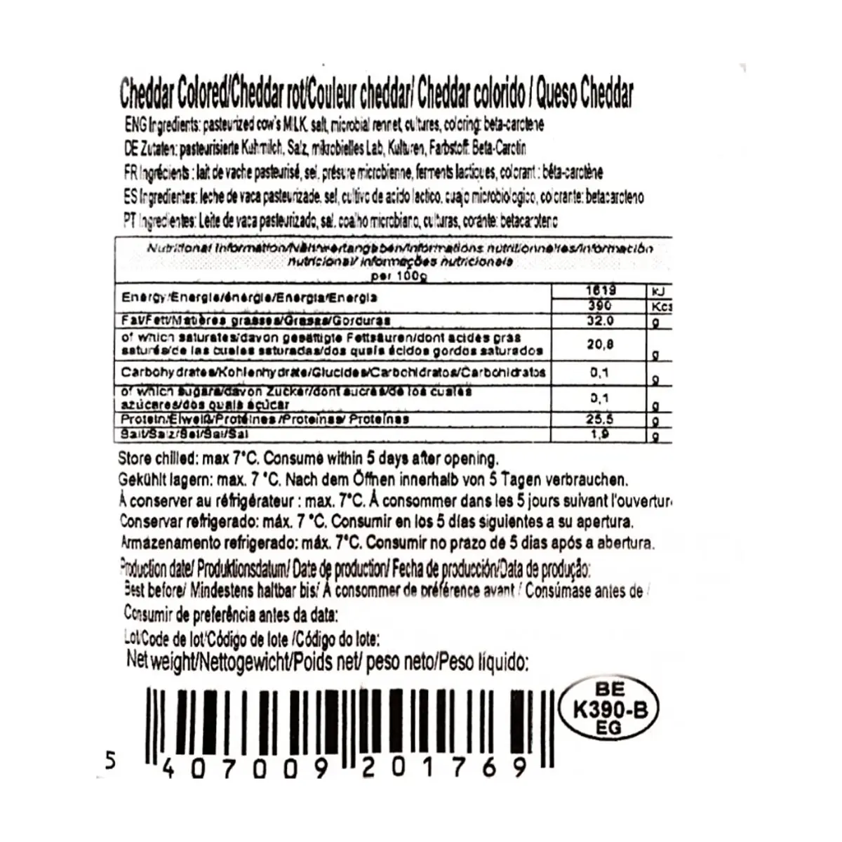 Queso Cheddar 50+ Vonk Cheese (2.5 kg / 5.51 lb) - Miniatura 3