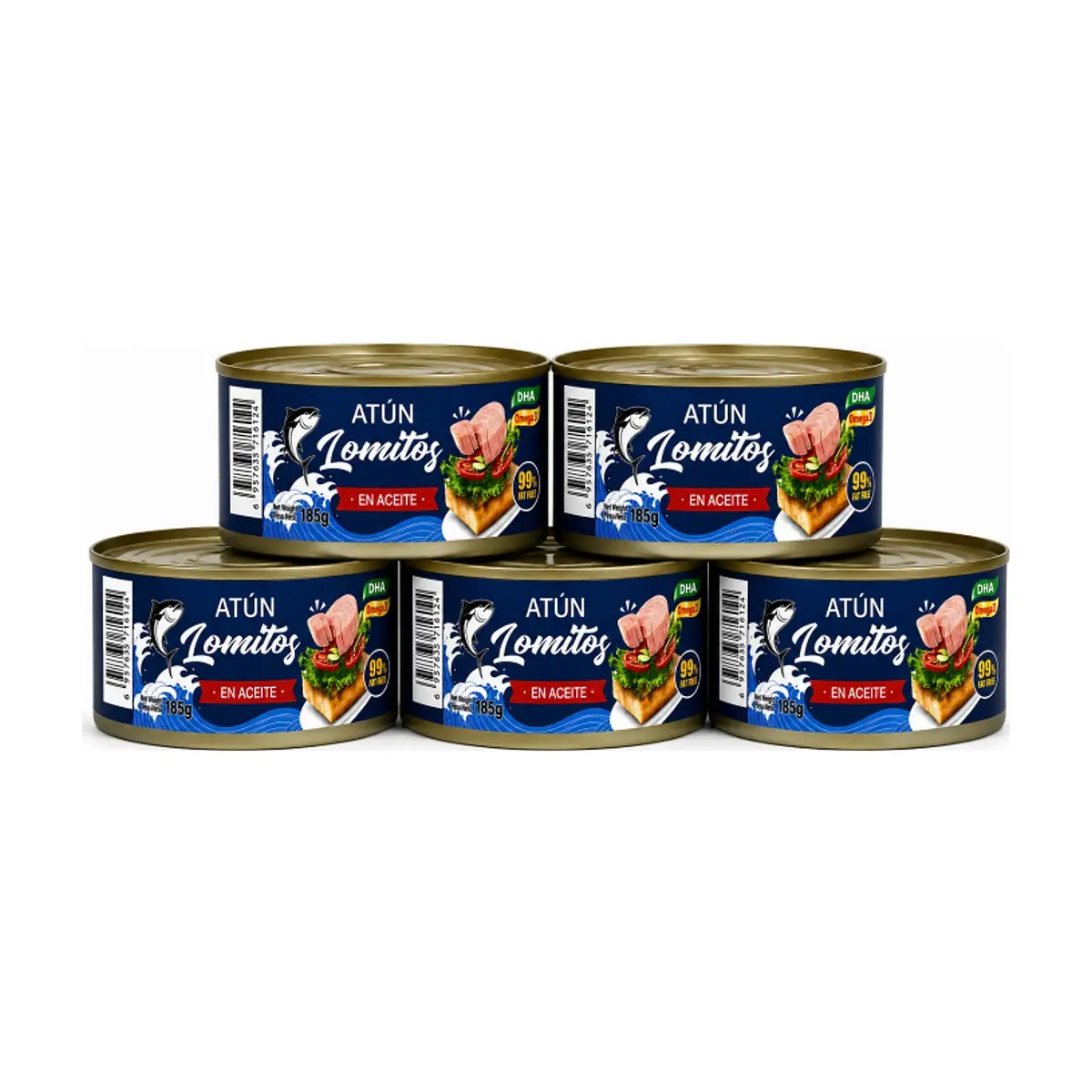 Atún lomitos en aceite Lucy (5 x 185 g / 6.53 oz)