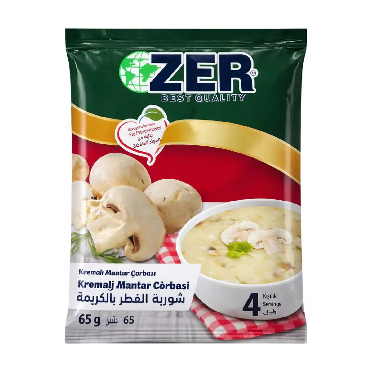 Sopa cremosa de champiñones Zer (65 g / 2.29 oz)