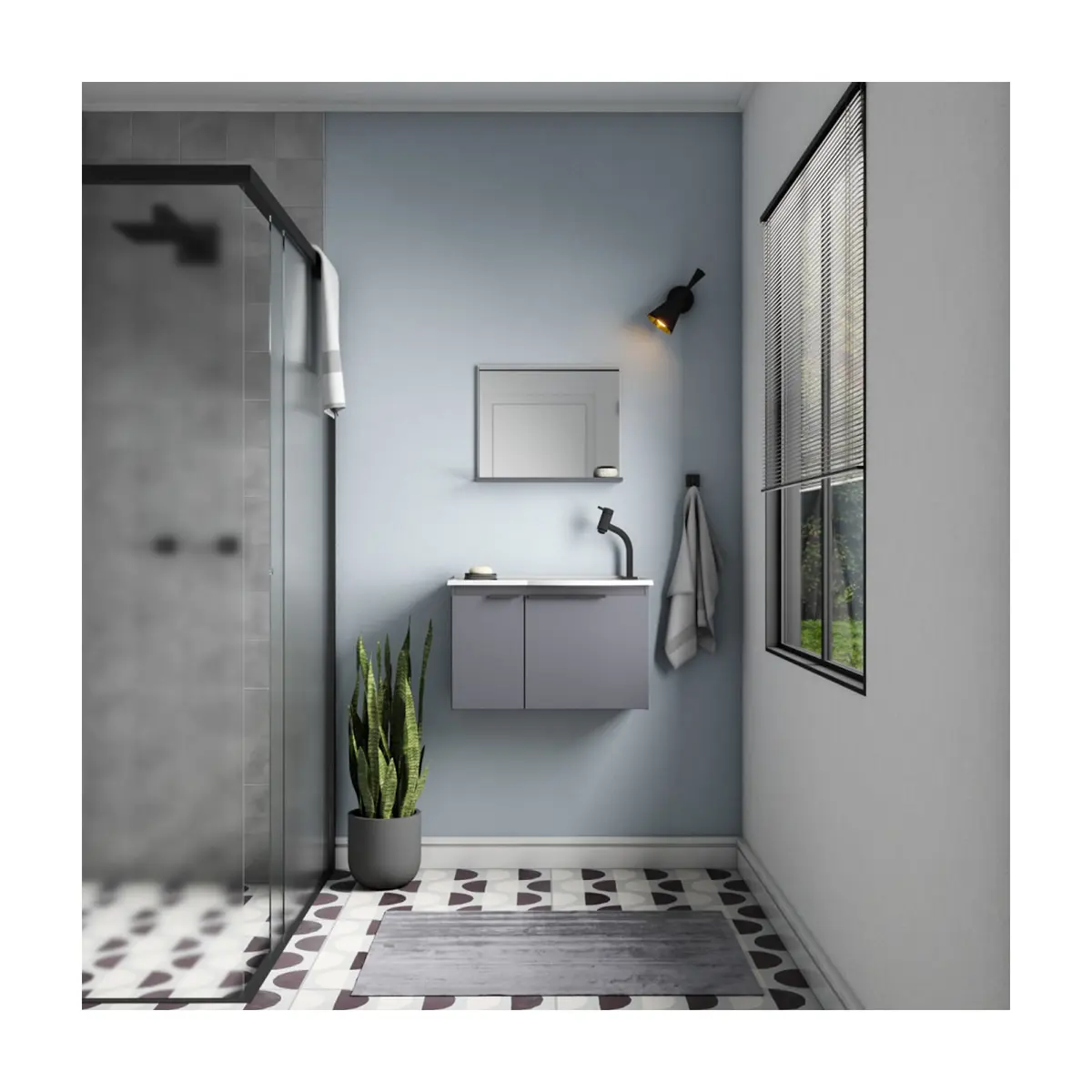 Mueble de baño gris en madera Cozimax Quartz - Thumbnail 2