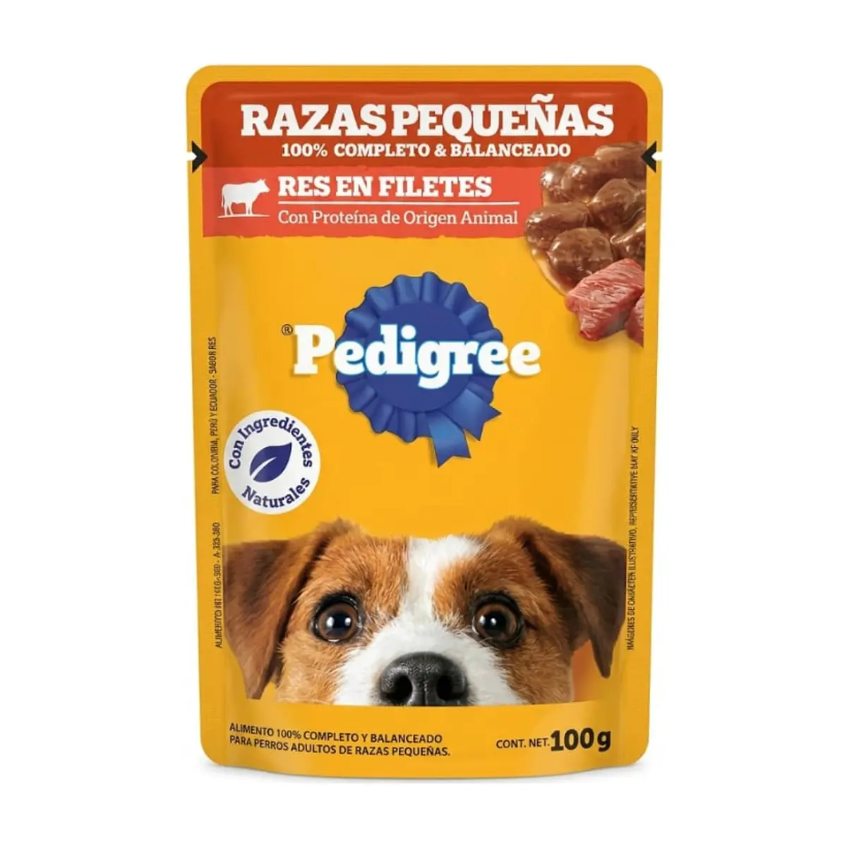 Alimento sabor res para perros de razas pequeñas Pedigree (100 g / 3.52 oz) - Thumbnail 3