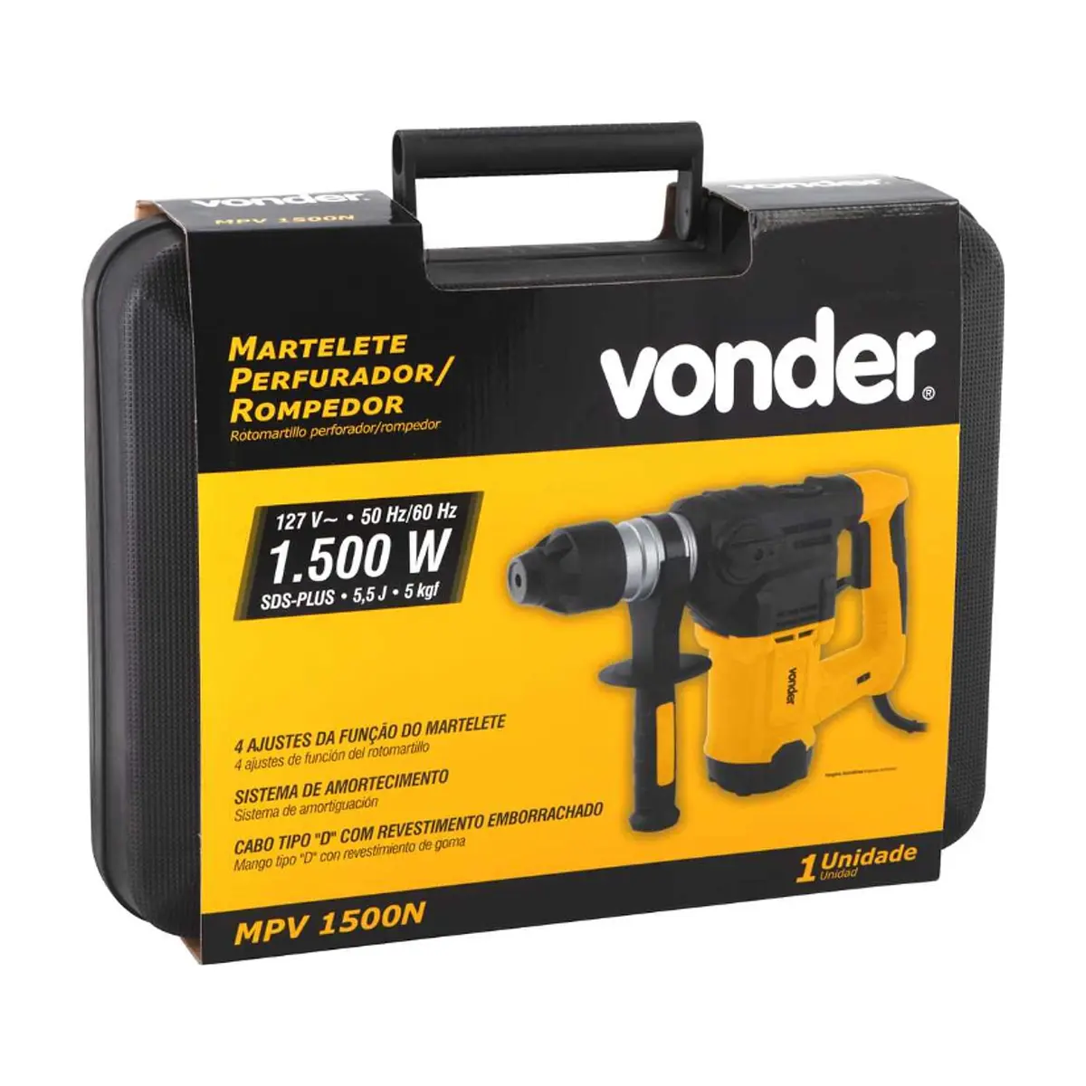 Rotomartillo perforador/rompedor de 127 V Vonder MPV1500N - Thumbnail 2