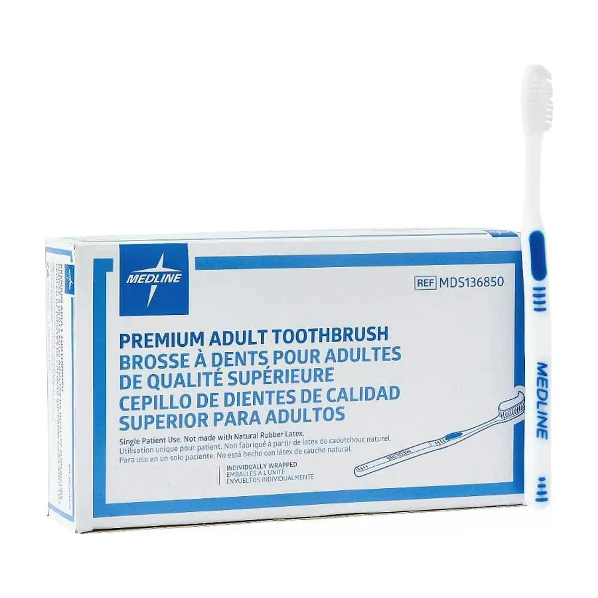 Cepillo de dientes para adultos suave Medline - Thumbnail 4