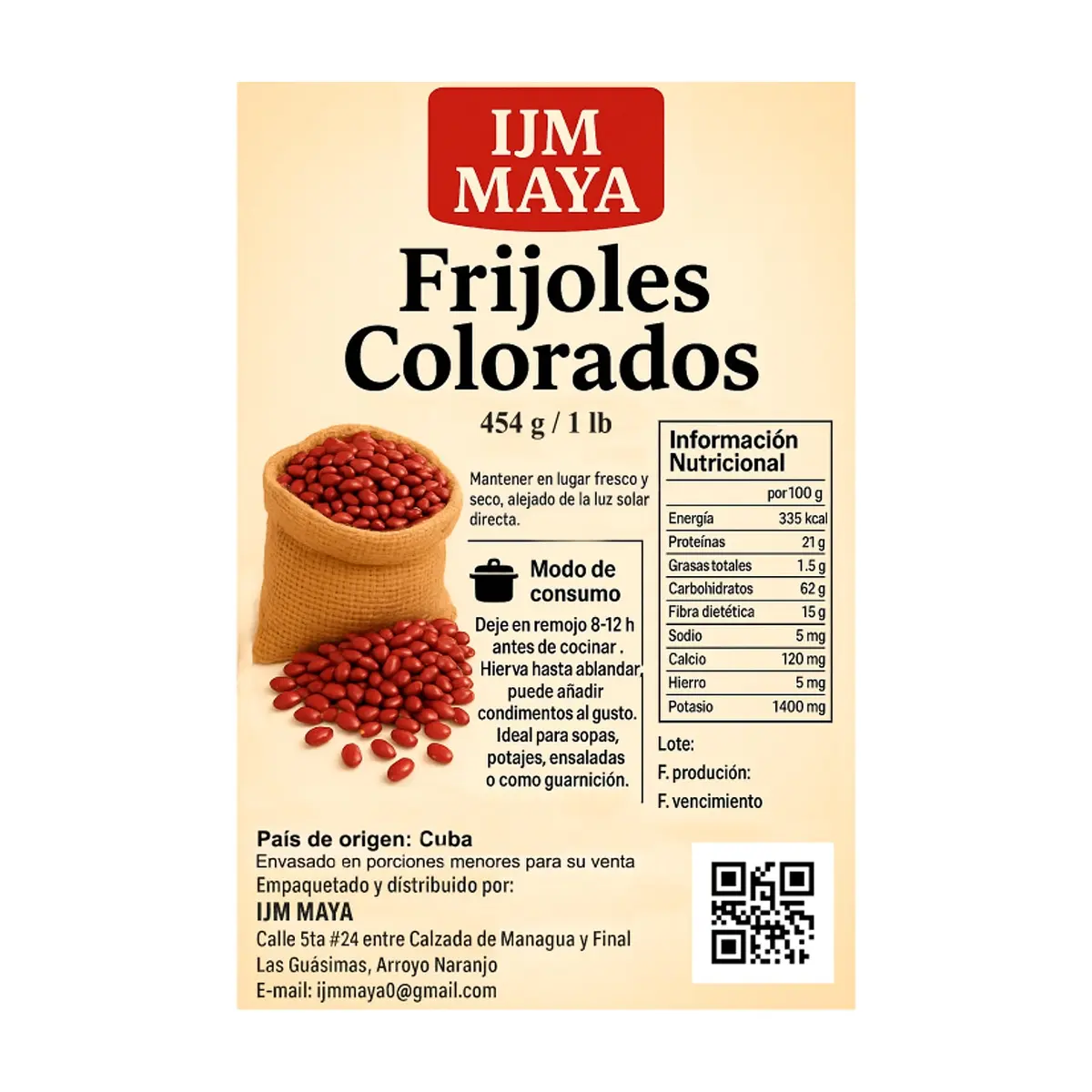 Frijoles colorados IJM Maya (454 g / 1 lb) - Thumbnail 3