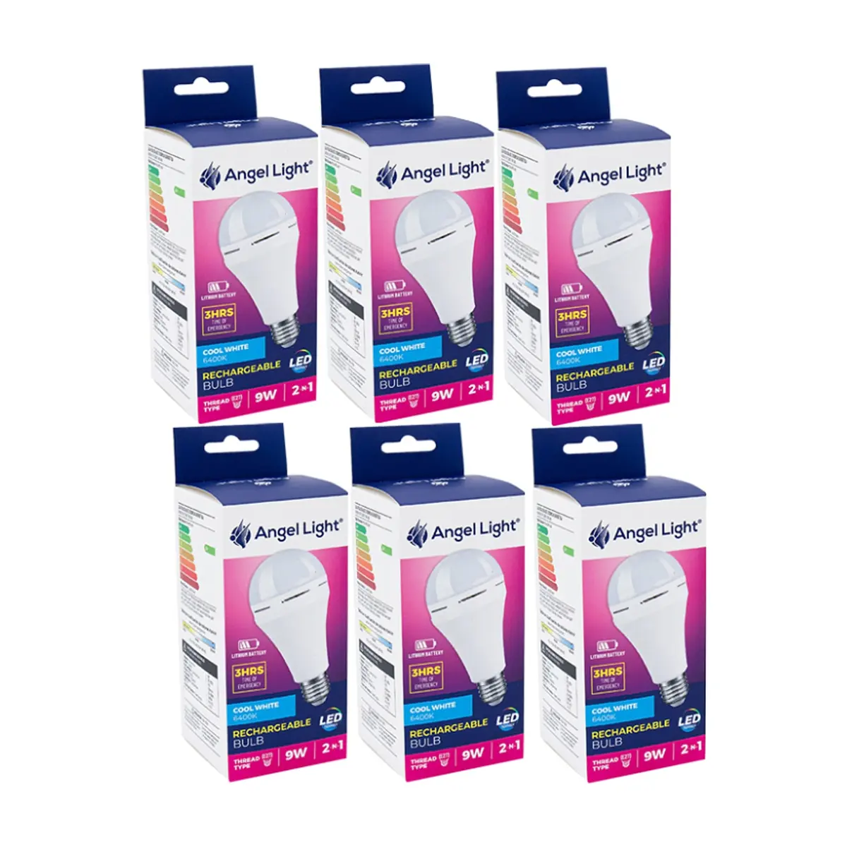 Bombillo recargable Led luz blanca 9 W Angel Light