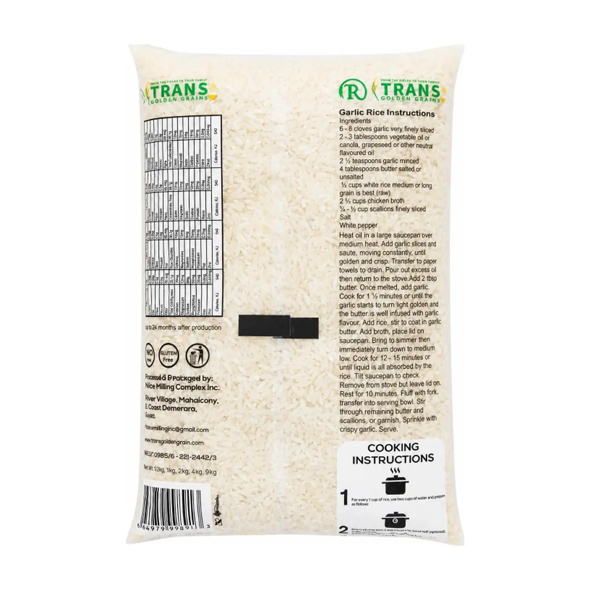 Arroz blanco de grano extralargo Trans (1 kg / 2.2 lb) - Miniatura 2