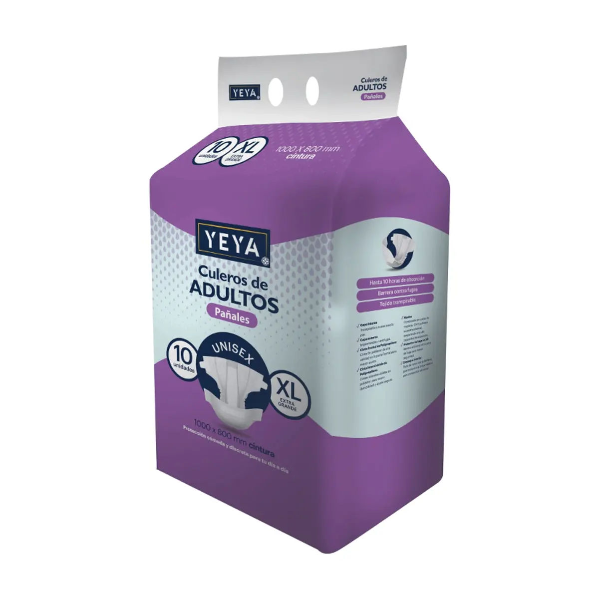 Pañales desechables para adultos talla XL YEYA (10 U)