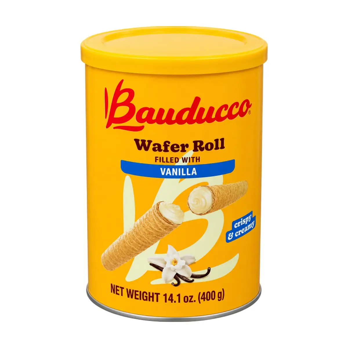 Rollitos de barquillo rellenos de crema de vainilla Bauducco (400 g / 14.1 oz) - Miniatura 1