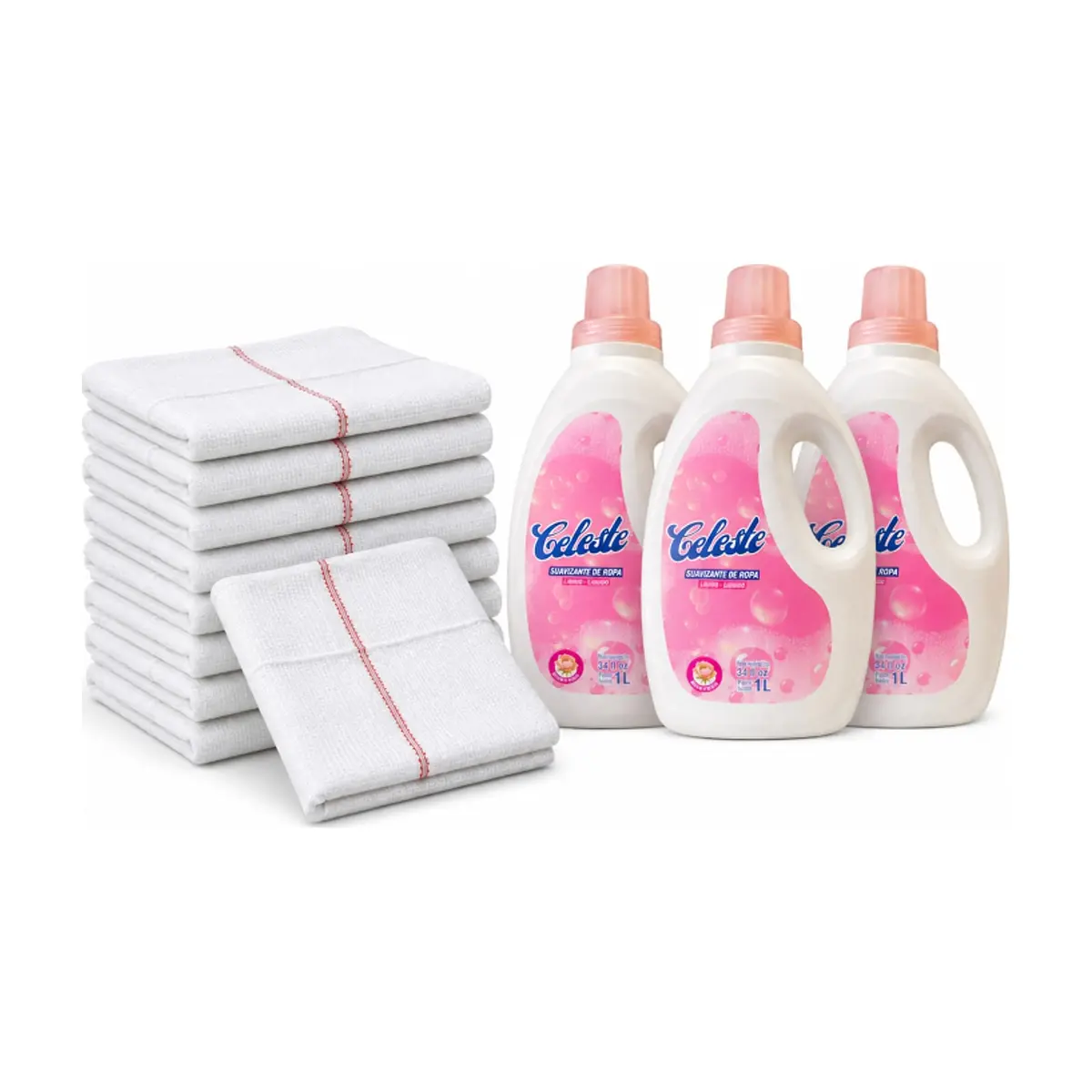 Combo Frazada de piso (9 x 60 cm x 80 cm Celeste) + Suavizante de ropa líquido Celeste (3 x 1000 ml) - Imagen 1