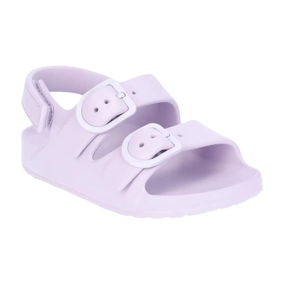 Sandalias de hebillas color lila para niñas Wonder Nation (Talla 7- 8)