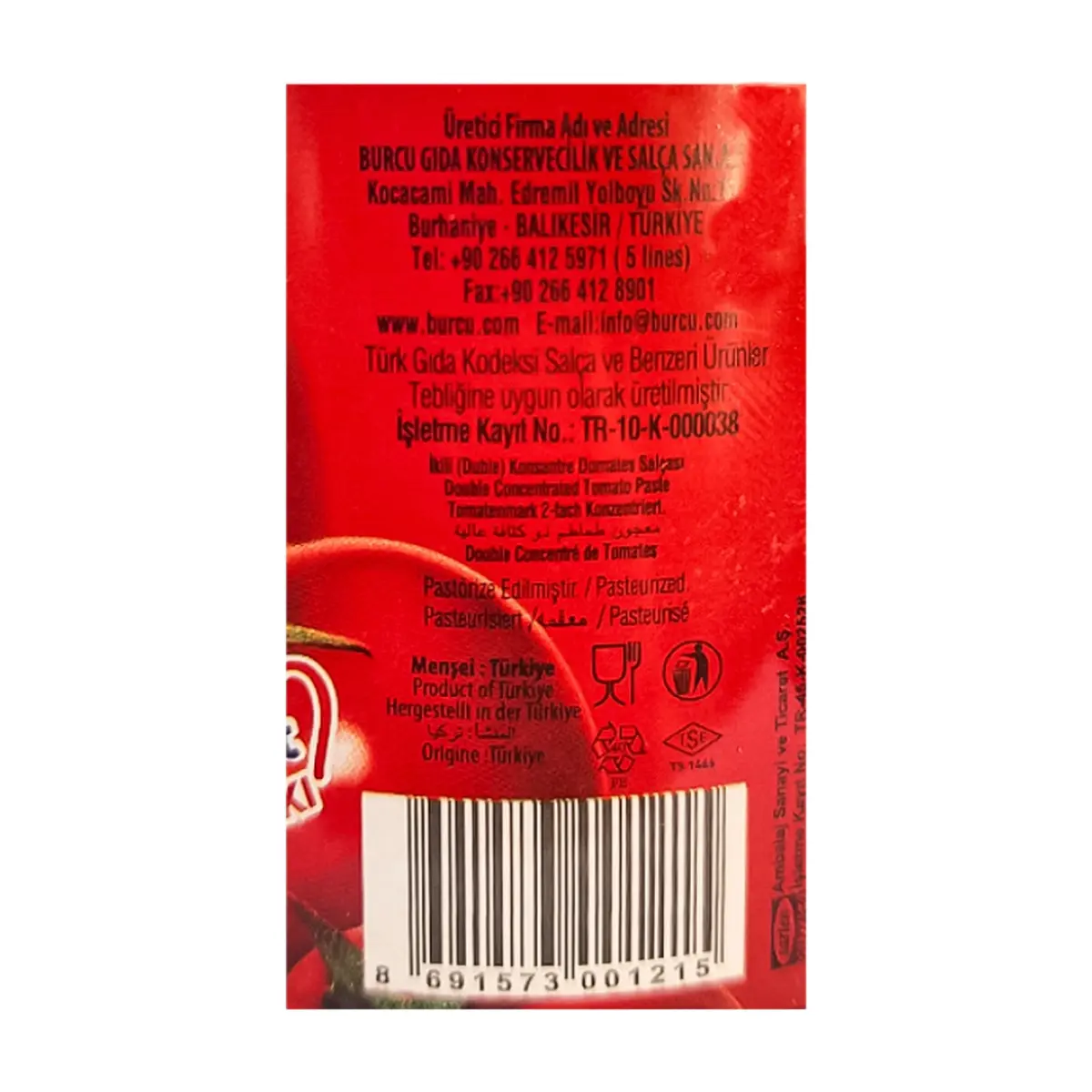 Pasta de tomate Burcu (2 x 200 g / 7.05 oz) - Thumbnail 3