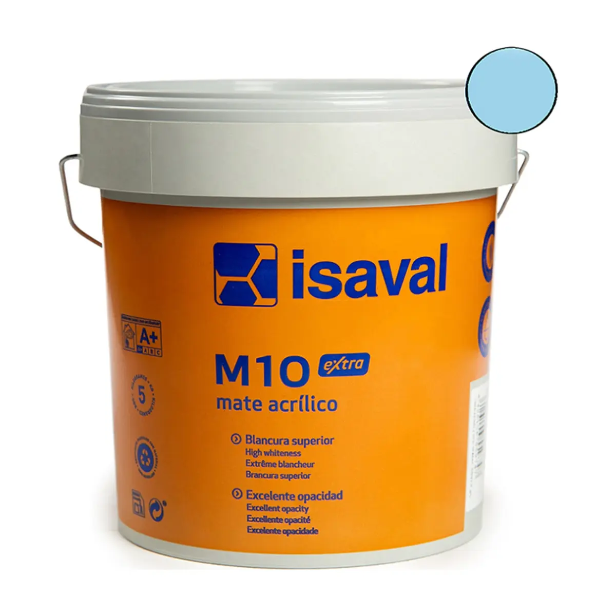 Pintura acrílica interior y exterior color azul cielo M - 10 Isaval (5 Kg / 11 lb)
