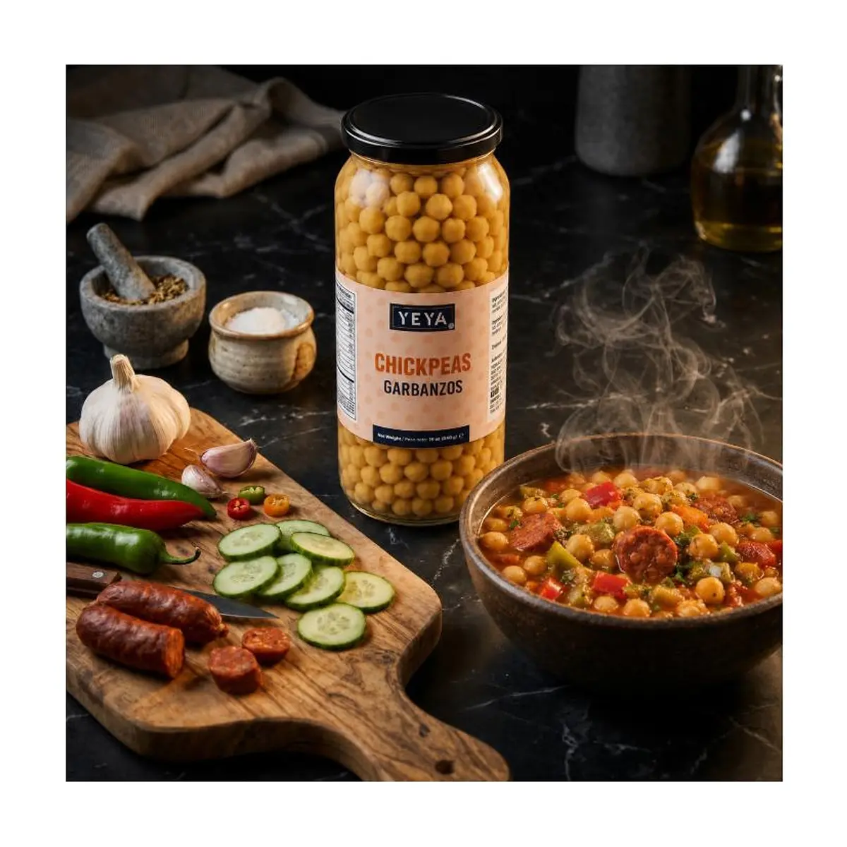 Garbanzos cocidos YEYA (540 g / 19 oz) - Thumbnail 4