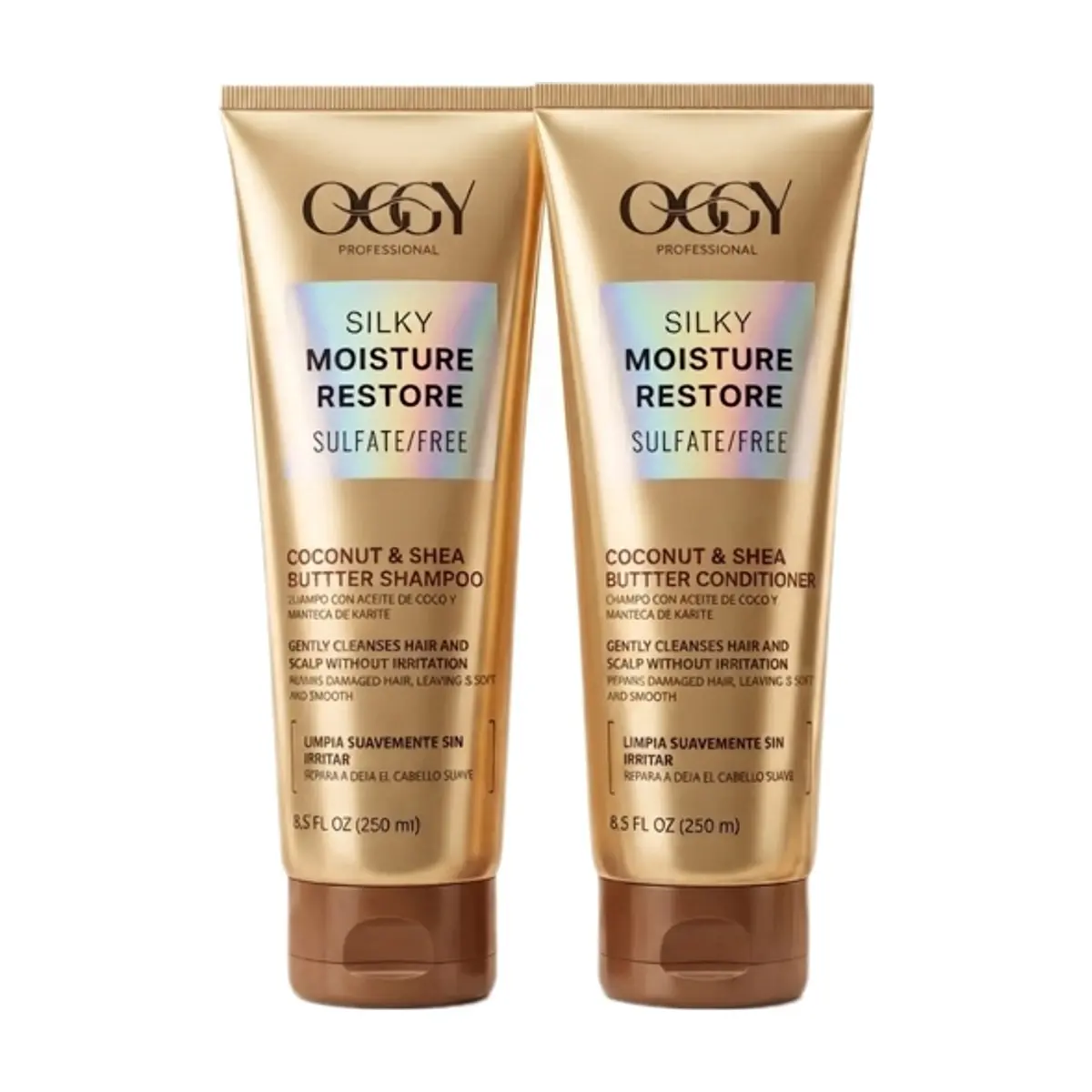 Set de champú y acondicionador con aceite de coco y manteca de karité brasileña Oggy (2 x 250 ml) - Miniatura 1