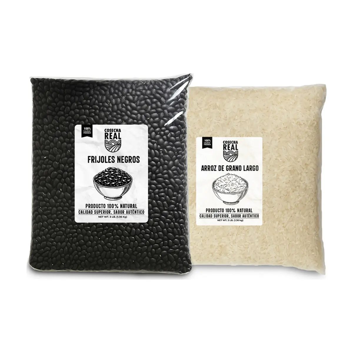 Frijoles negros + Arroz de grano largo Cosecha Real
