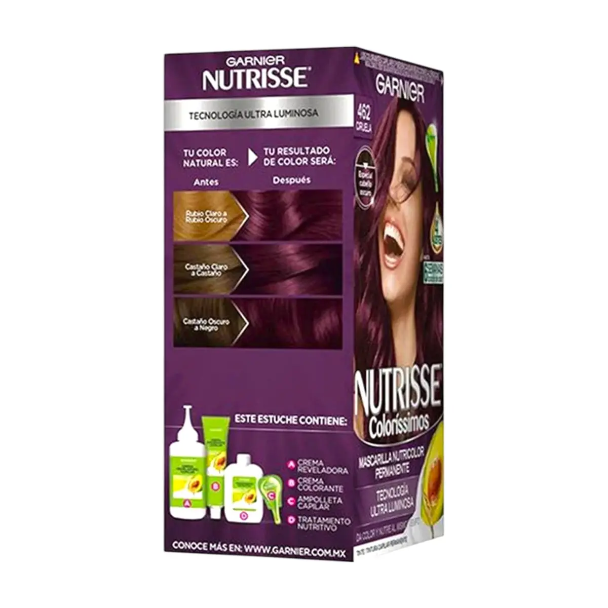 Tinte Capilar 462 Ciruela Garnier Nutrisse Coloríssimos (45 g / 1.58 oz) - Thumbnail 4