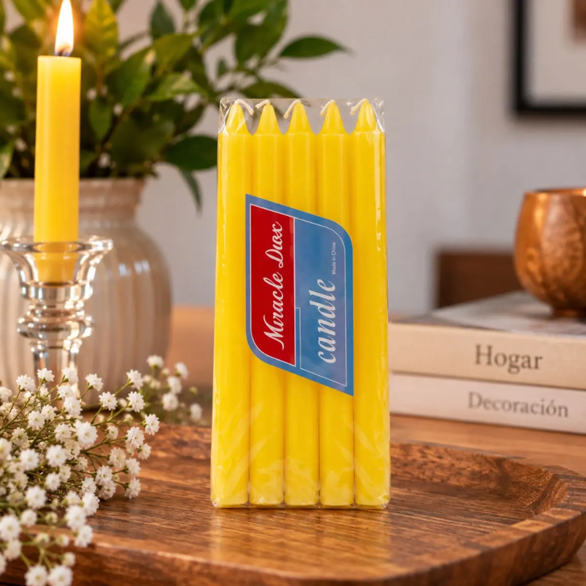 Velas color amarillo Miracle Diox (10 U) - Thumbnail 3