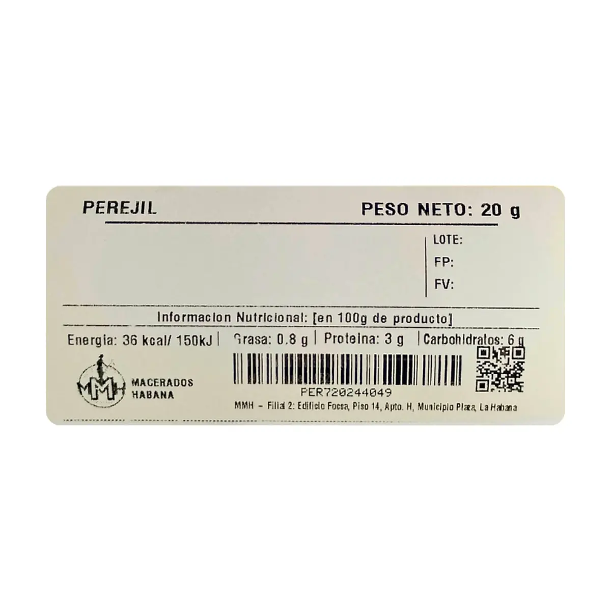 Perejil en hojas Macerados Habana (20 g) - Miniatura 2