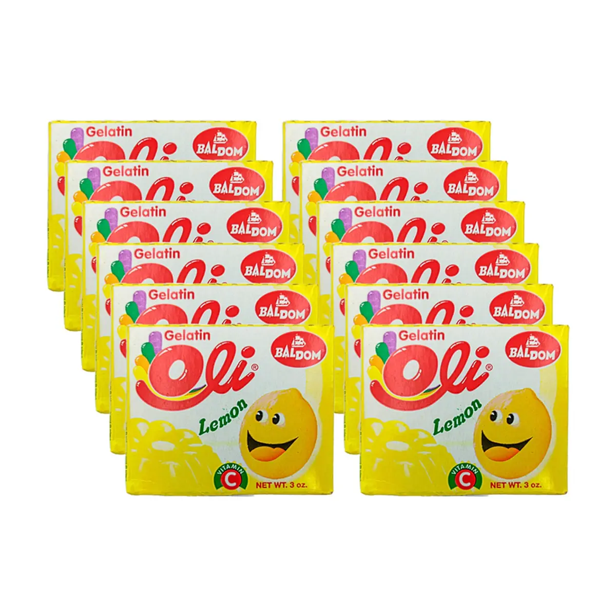 Gelatina sabor limón Oli (12 x 85 g / 3 oz)