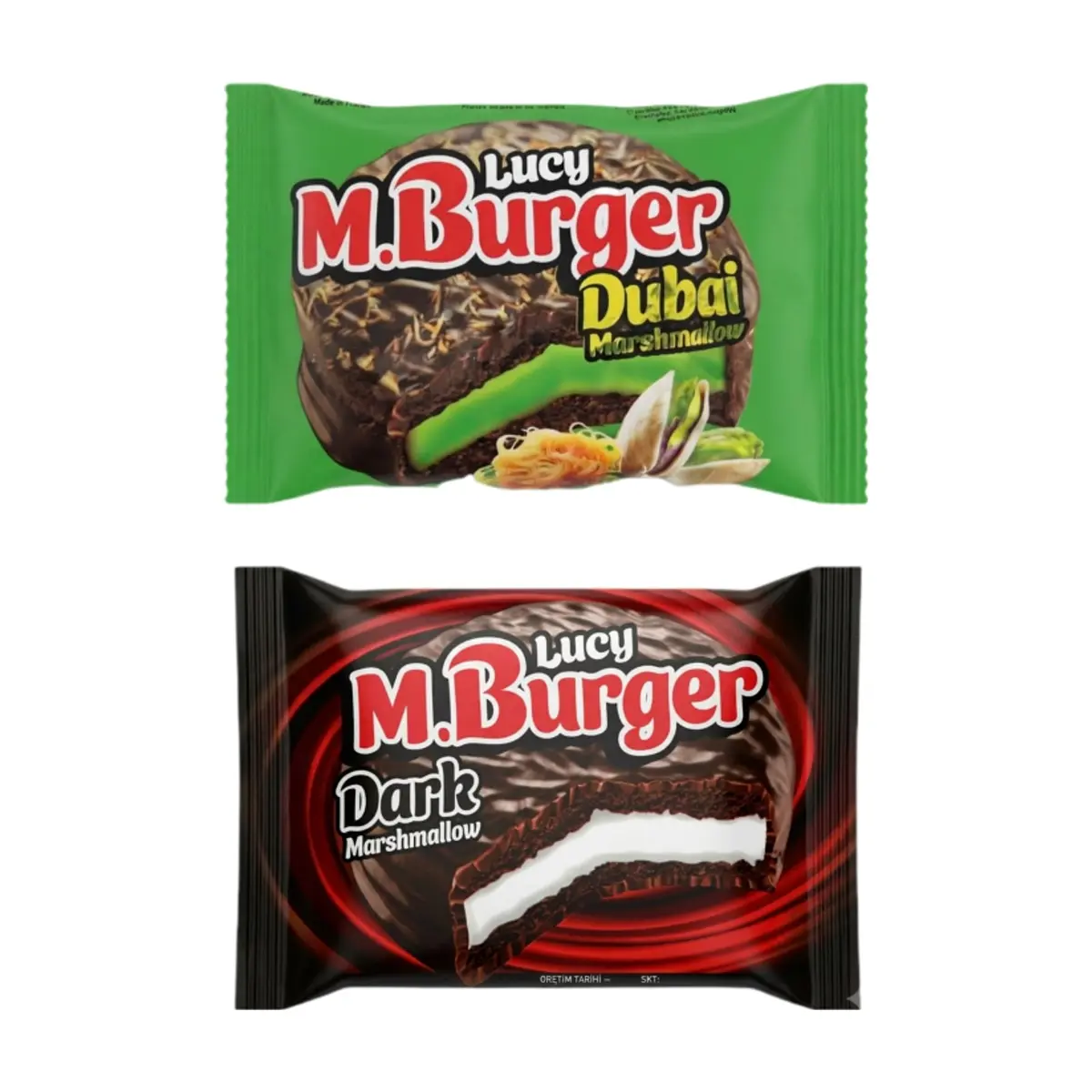 Alfajores de chocolate rellenos de malvavisco y cremas de pistacho y chocolate oscuro M. Burger - Imagen 1